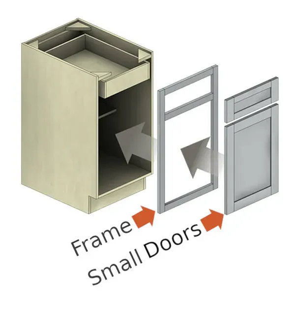 Traditional face-frame cabinet construction diagram